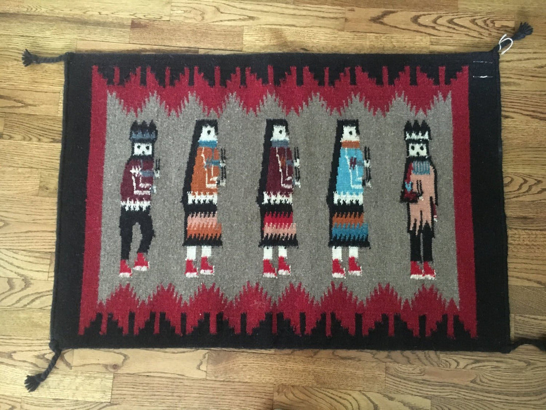 Vintage Native American Textile Woven Wool Wall Art/Rug