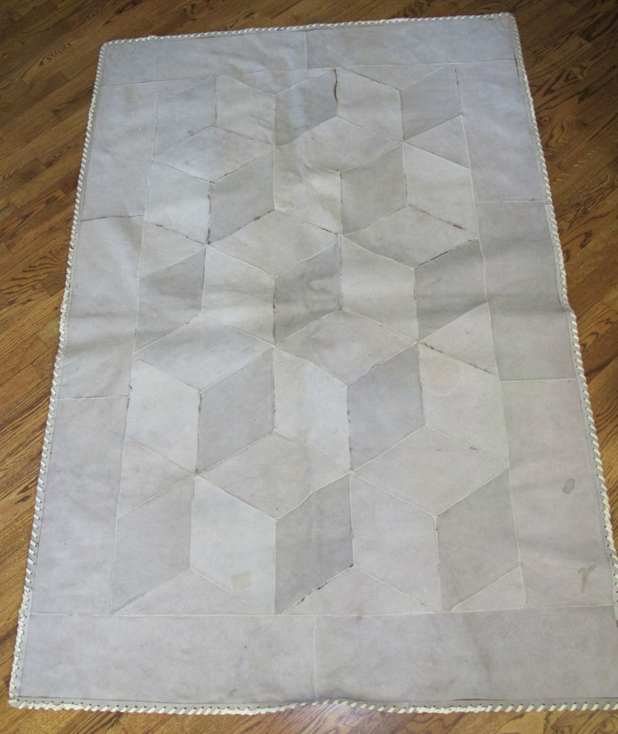 Vintage Patched Cow Hide Area Rug