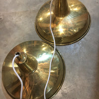 Two Vintage solid Brass Industrial Farm House Pendant Light Fixtures (sold seperately)