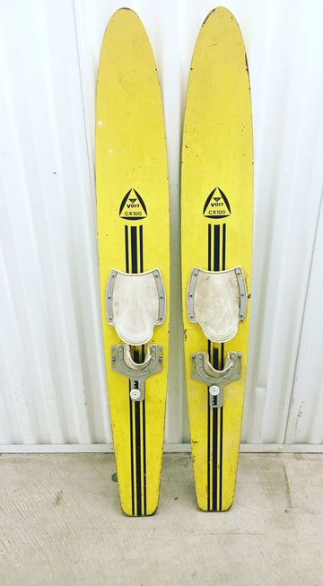 Vintage Voit Black and Yellow Children's Water Skis