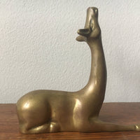 Vintage Solid Brass Deer Statue