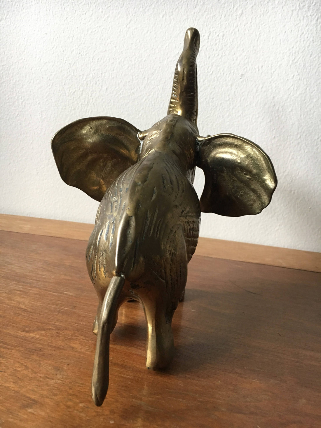 Vintage Semi-Solid Large Brass Elephant - Made in Malaysia