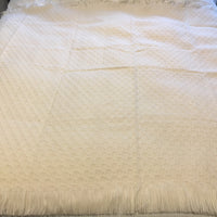 Vintage Pendleton Woolen Mills Woven Wool Blanket Throw - in Cream/White