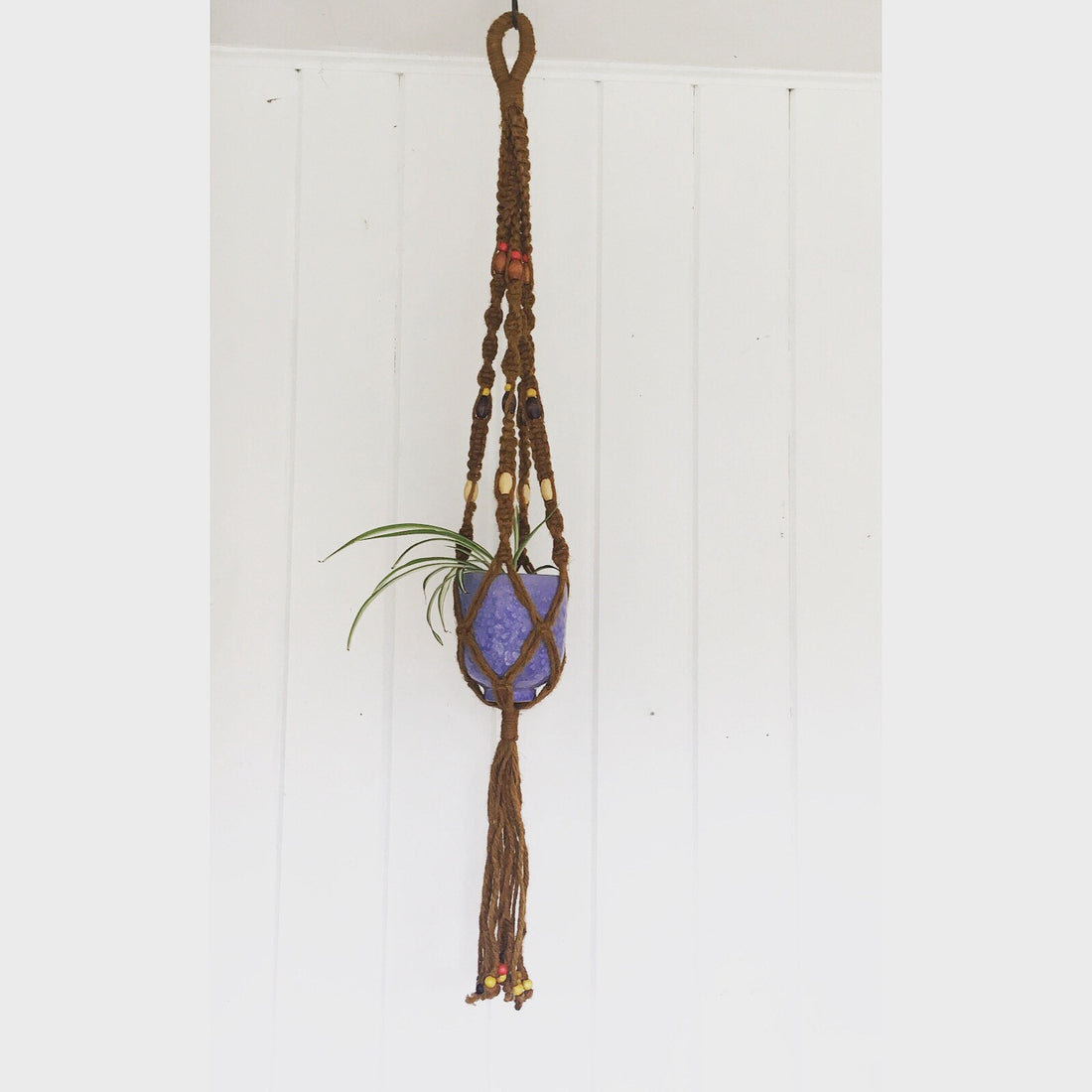 vintage hanging plant stand Vintage 1960's Macrame Hanging Plant Holder – Portland Revibe