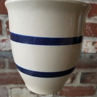 Vintage Roseville Ohio Stoneware Crock 1 Quart with Two Blue Stripe
