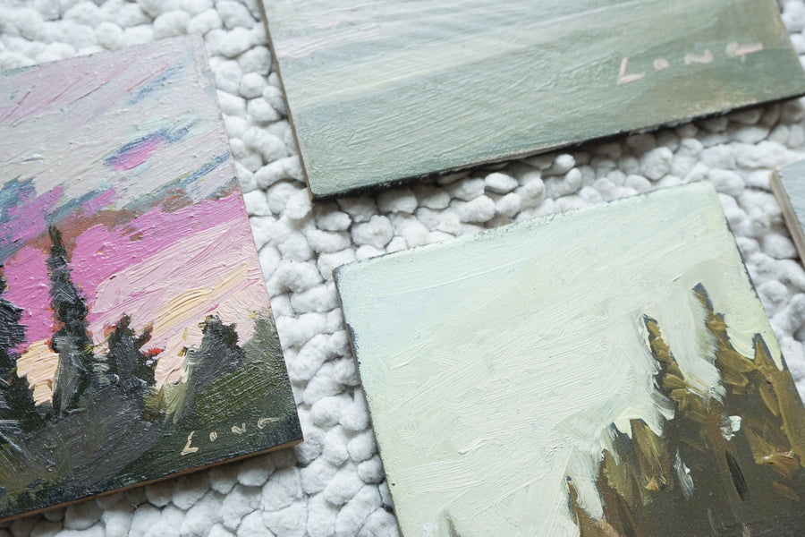 Original Pacific Northwest Landscape Paintings on Mixed Media - Signed by PNW Artist Long