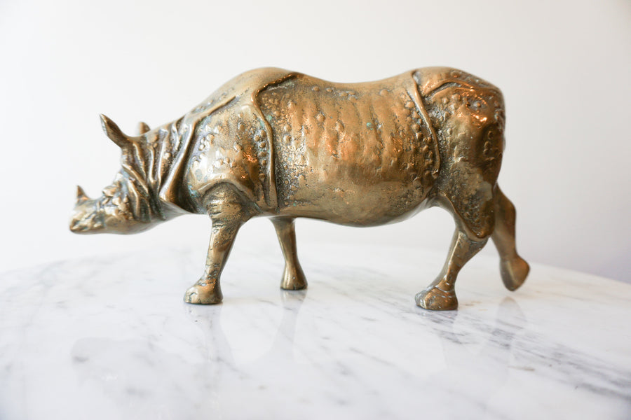 Vintage Solid Brass Rhino