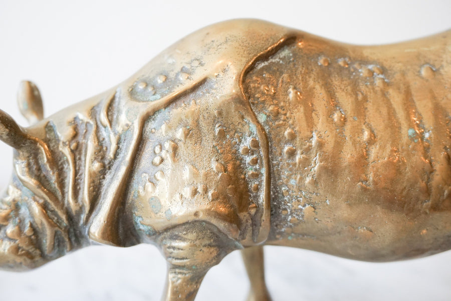 Vintage Solid Brass Rhino