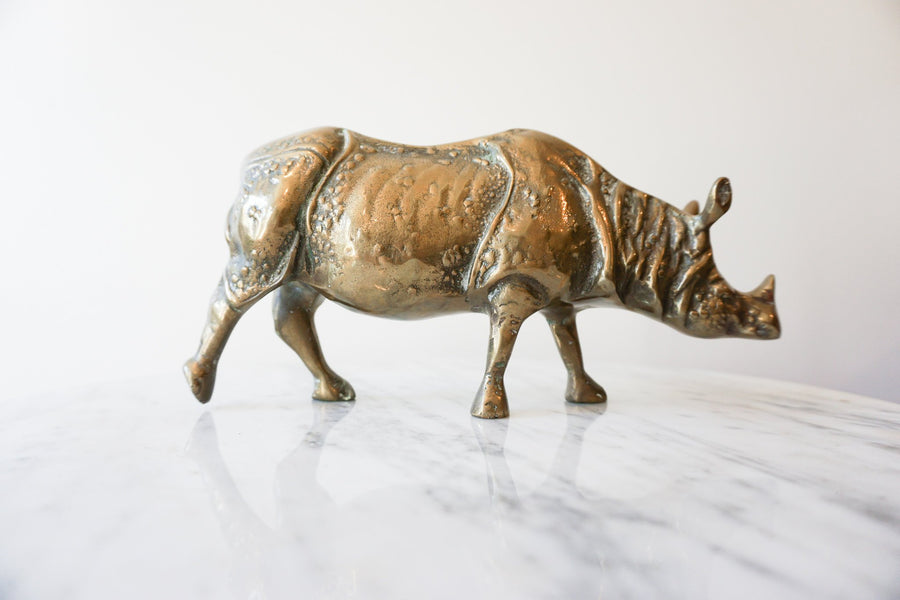 Vintage Solid Brass Rhino