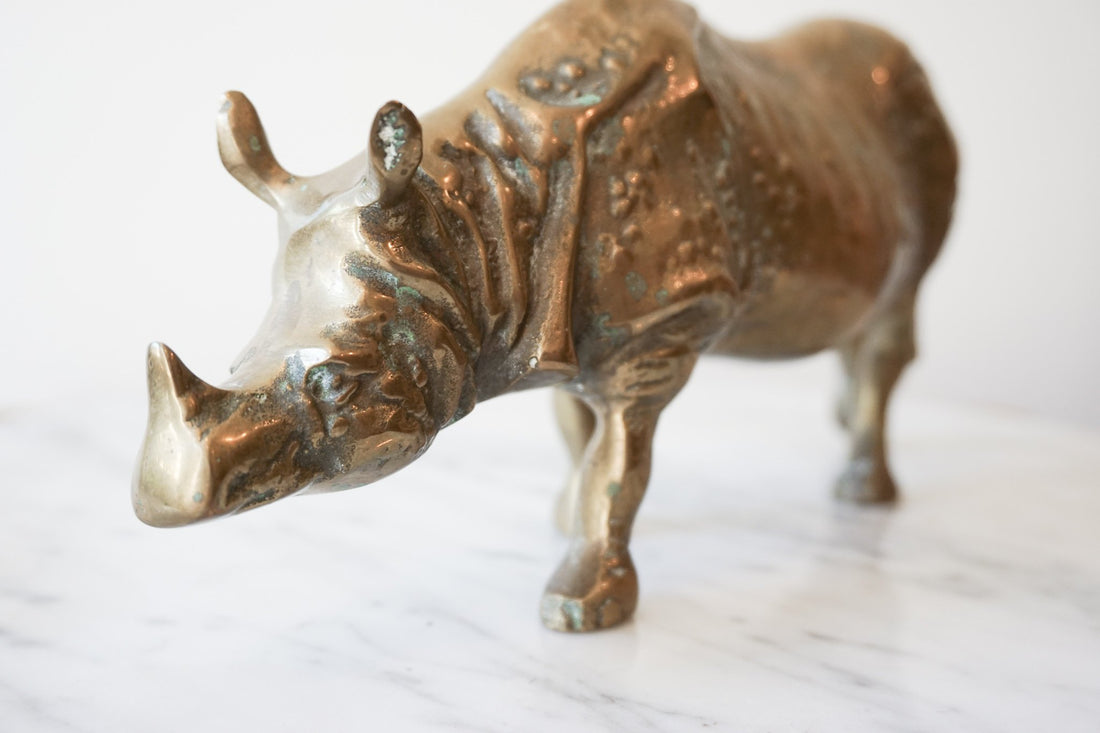 Vintage Solid Brass Rhino