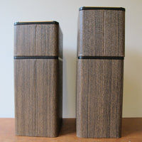 Midcentury Faux Wood Stack-able Canister Set with Copper Flashed Lids