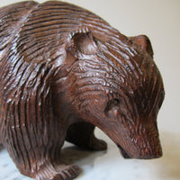 Ironwood Vintage Solid Hand Carved Wooden Bear
