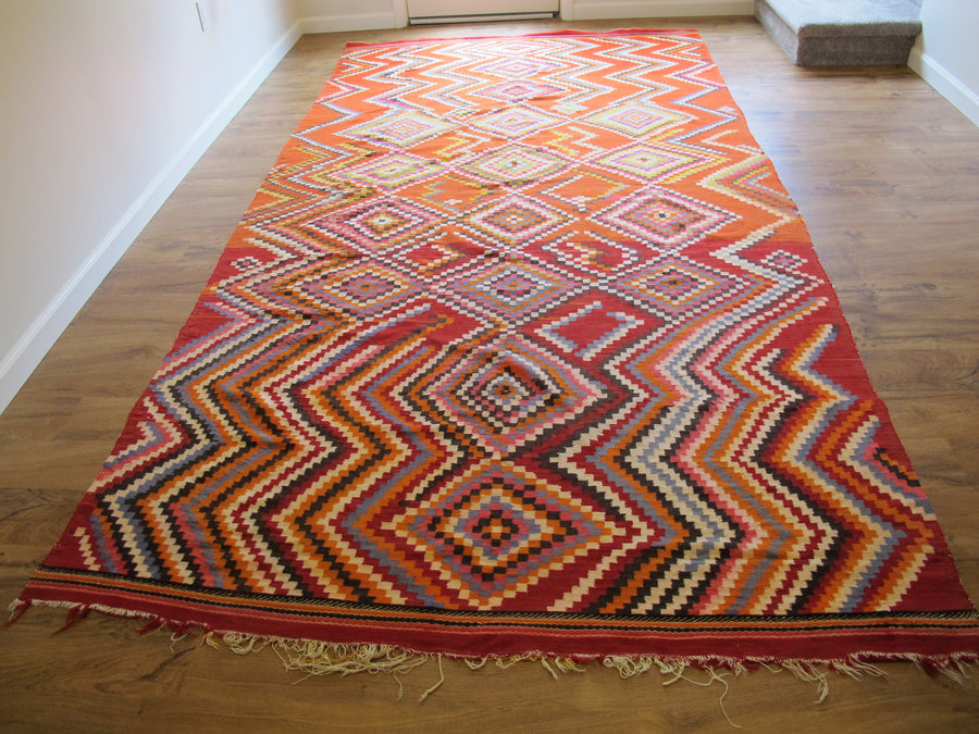 Turkish Kilim Wool Area Rug