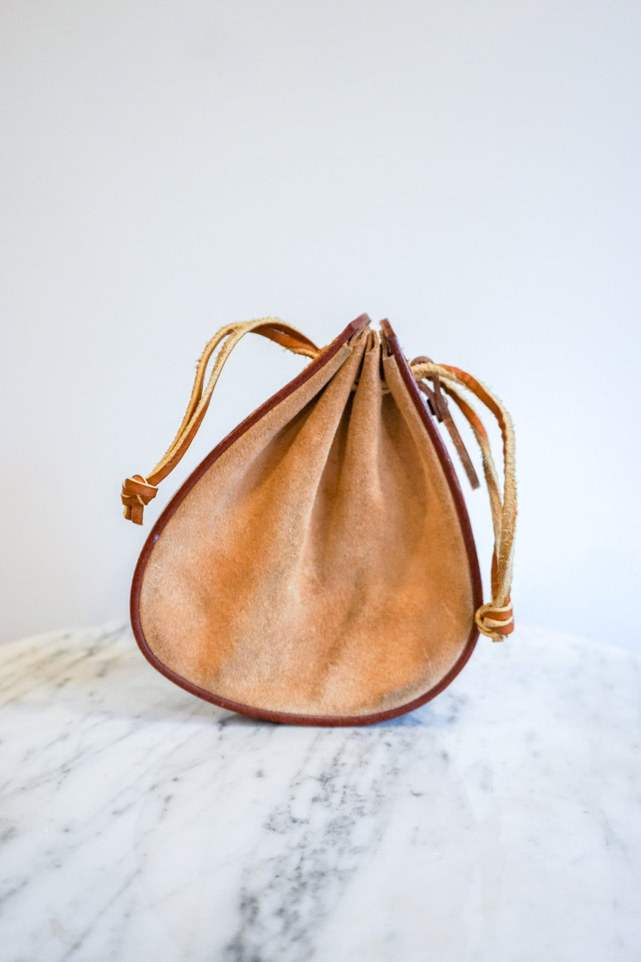 Authentic - Hand Stamped Vintage "Dale Evans" (Roy Rodger's Wife) Leather Drawstring Pouch With Leather Cords