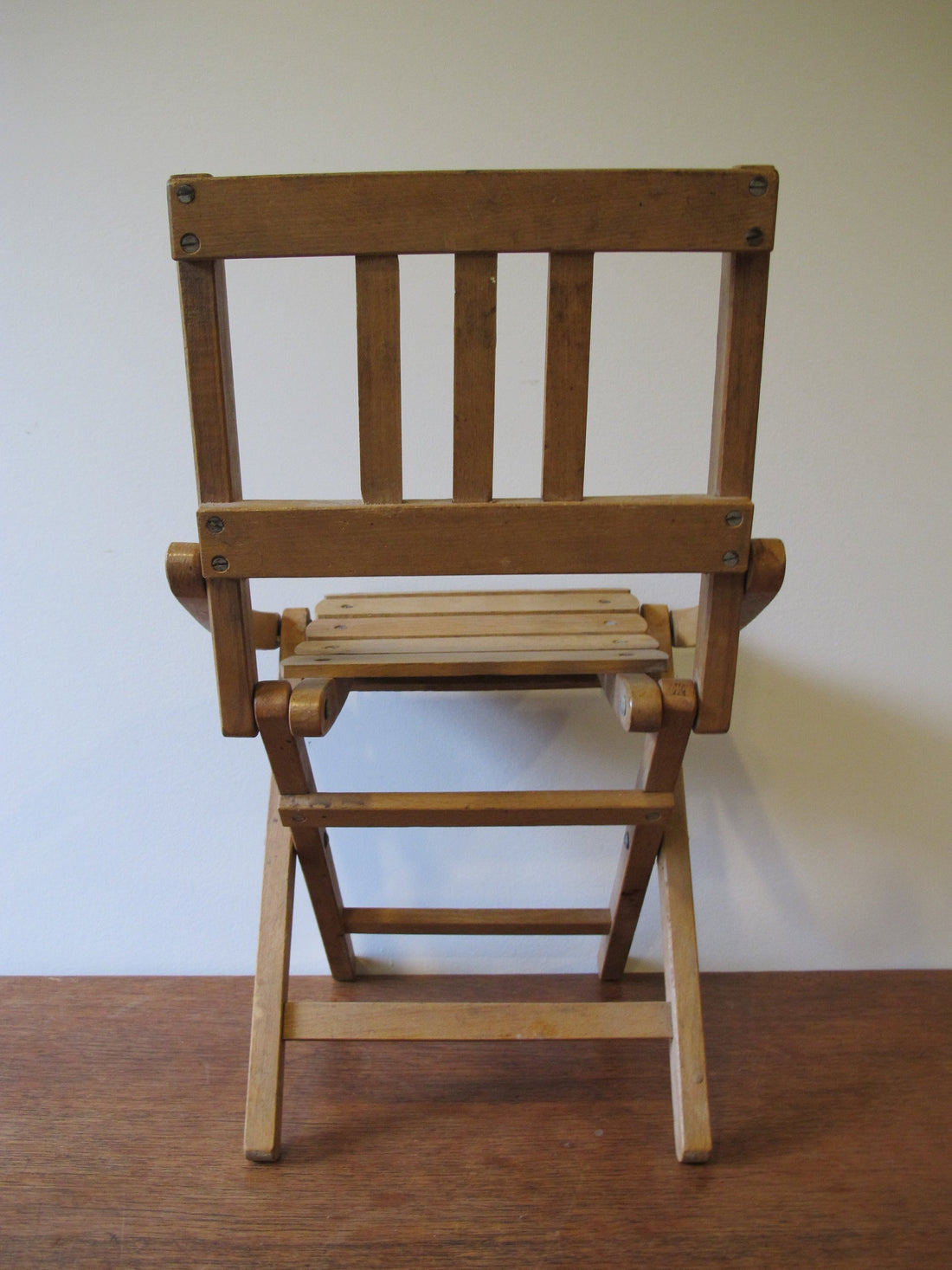 Modern Vintage Wood Folding Slat Chair - Made in Poland