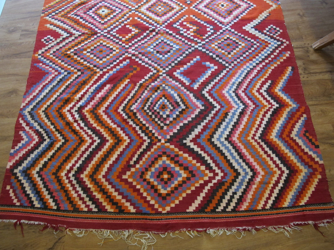 Turkish Kilim Wool Area Rug
