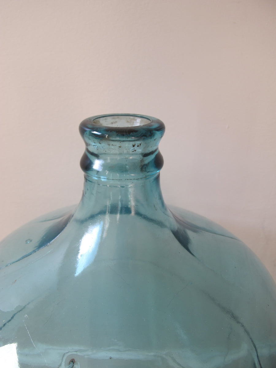 Large Vintage Blue Glass Demijohns (Sold Separately)