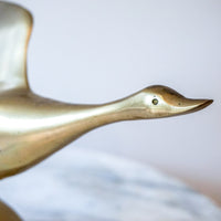 Brass Goose Statue Sculpture (2 Available - Sold Separately)