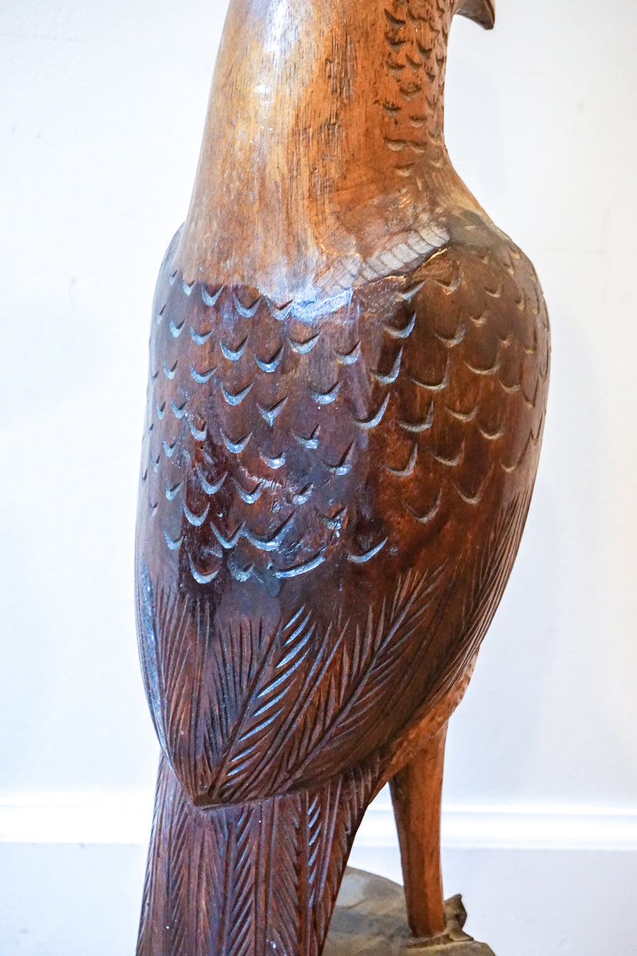 Vintage Hand Carved Solid Wood Eagle