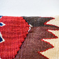 Vintage Red, Navy and Brown Kilim Pillow