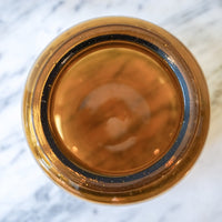 Vibrant Vintage Handblown Amber Glass Canister with Cork Lid