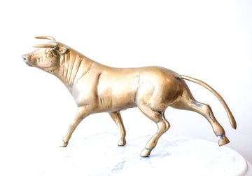 Vintage Semi-Solid Brass Bull