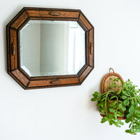 Vintage Solid Wood Framed Beveled Mirror