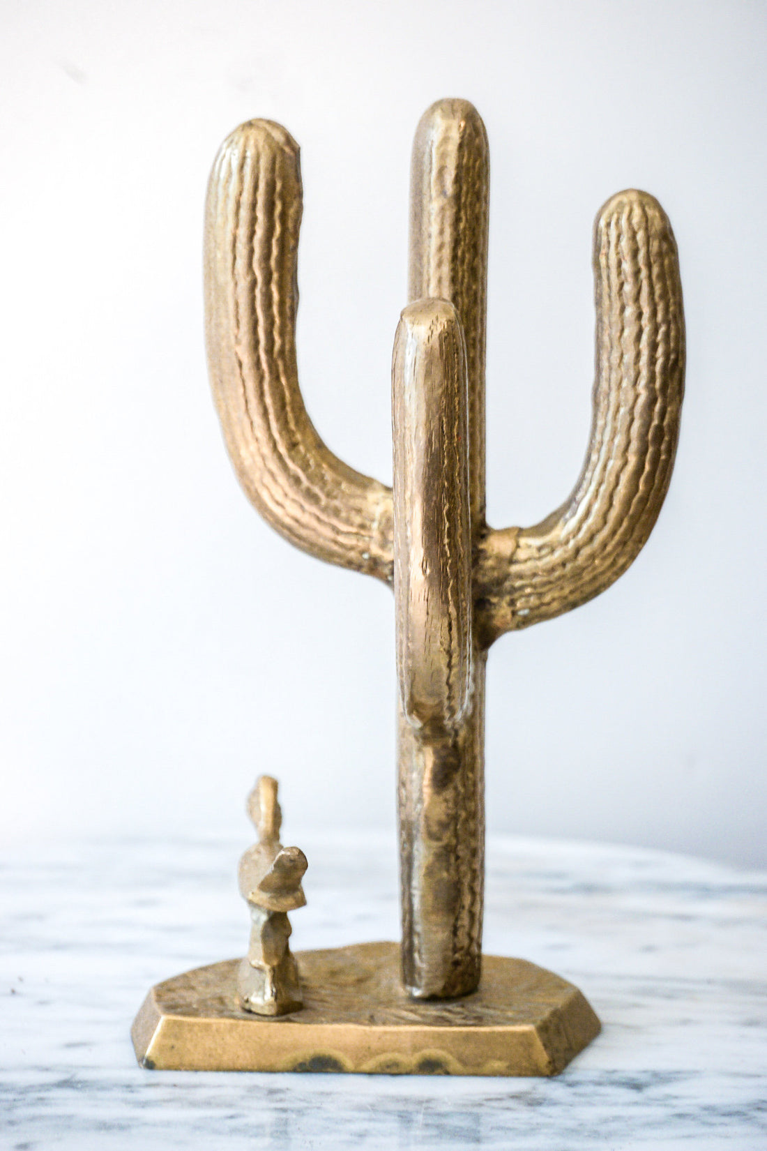 Adorable Vintage Semi-Solid Brass Saguaro Cactus