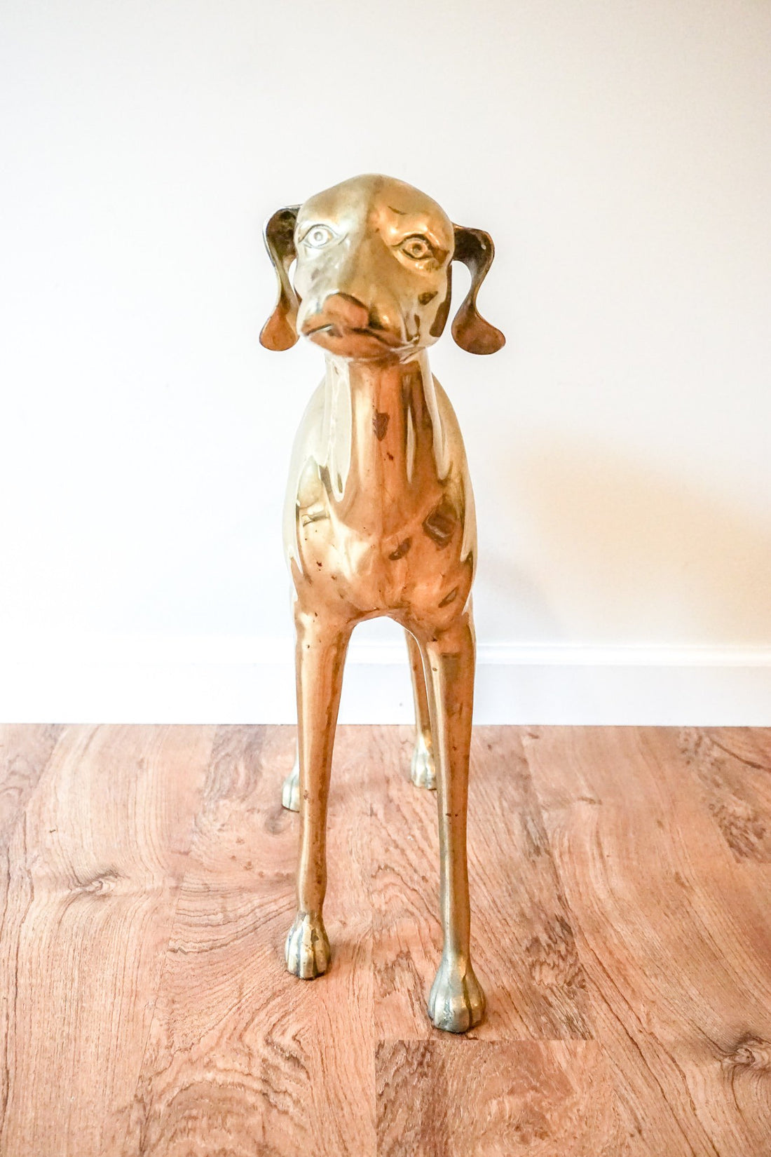 Adorable Mid-Century Extra Large Solid Brass Italian Greyhound
