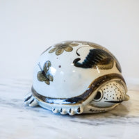 Vintage Hand Painted Ceramic Tonala Turtle From Mexico