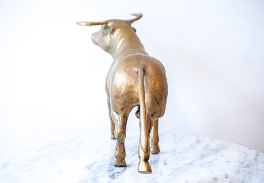 Vintage Semi-Solid Brass Bull
