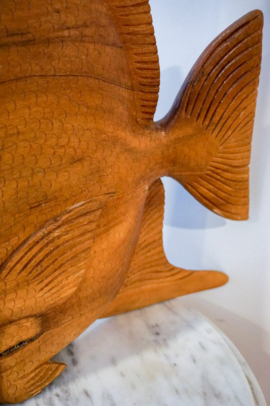 Unique Extra Large Vintage Solid Wood Hand Carved Fish
