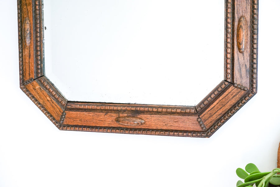 Vintage Solid Wood Framed Beveled Mirror