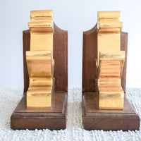 Brass and Wood Nautical Anchor Bookends