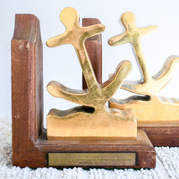 Brass and Wood Nautical Anchor Bookends