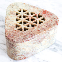 Geometric Marble Box with Cutouts  - Made in India