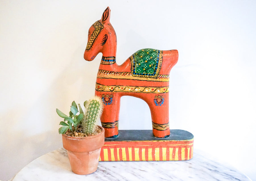 Hand Carved Wooden Horse Made In India
