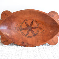 African Wood Tray Bowl
