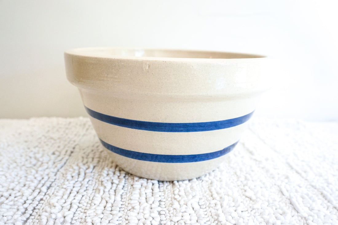 Roseville Crock Pottery Bowl Pitcher and Utensil Holder (Sold Separately)