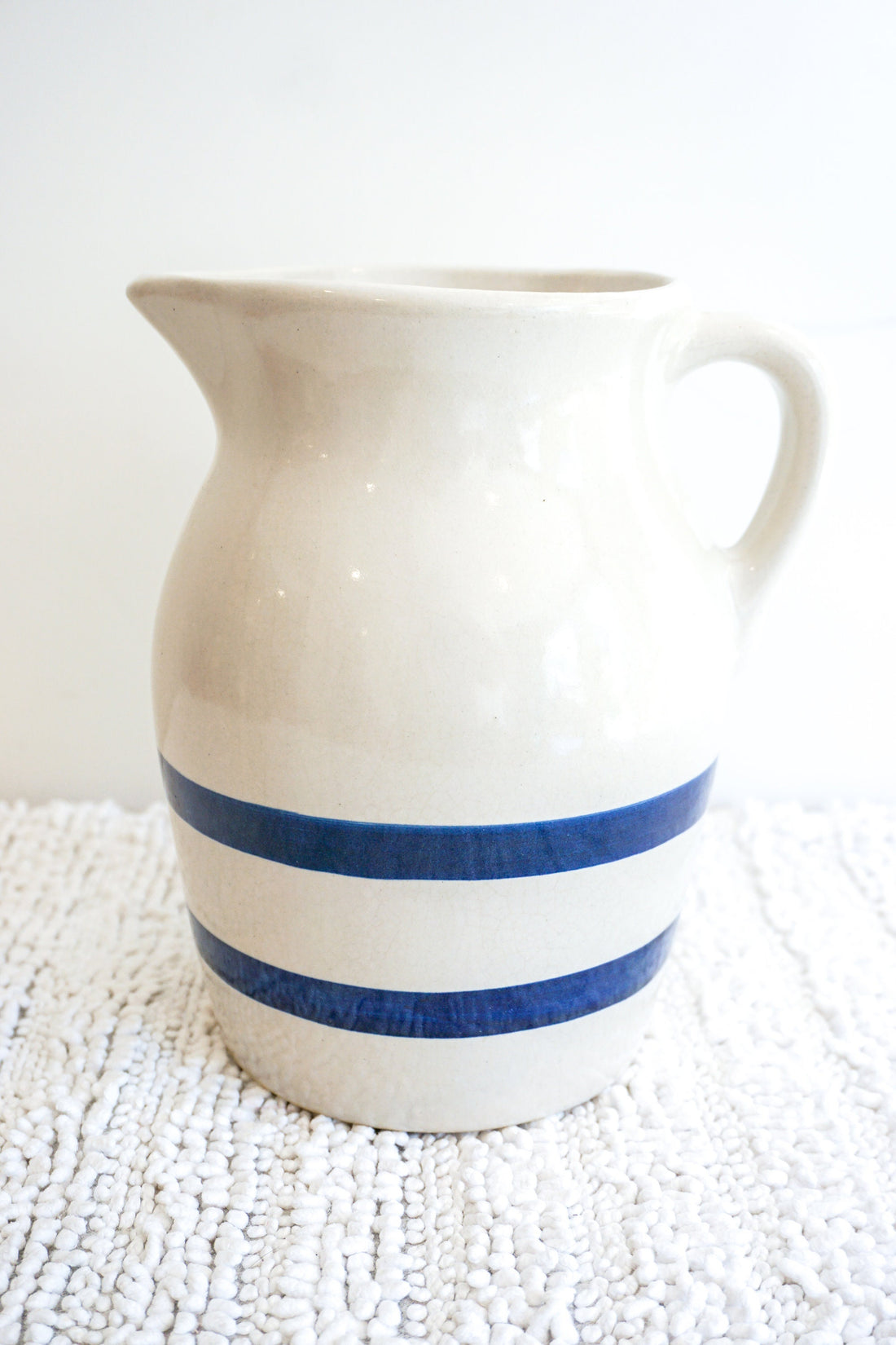Roseville Crock Pottery Bowl Pitcher and Utensil Holder (Sold Separately)