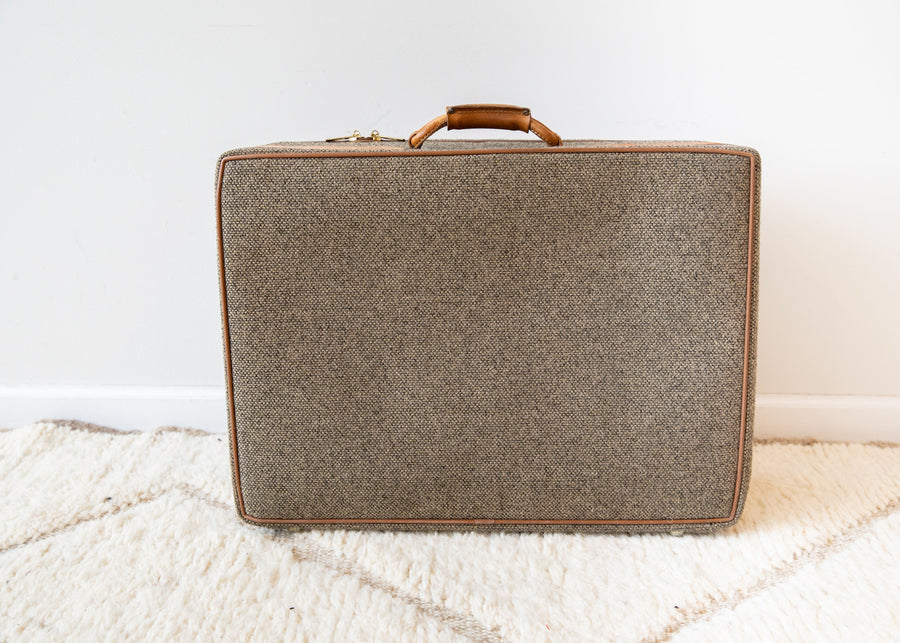 Tweed Hartmann Suitcase with Leather