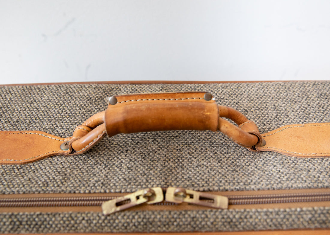 Tweed Hartmann Suitcase with Leather