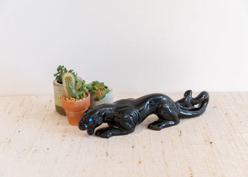 Ceramic Panther Sculpture Statue