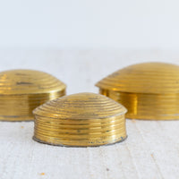 Brass Nesting Shell Boxes with Hinged Lids Set of Three