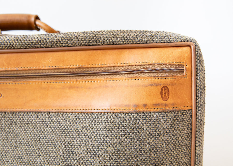 Tweed Hartmann Suitcase with Leather