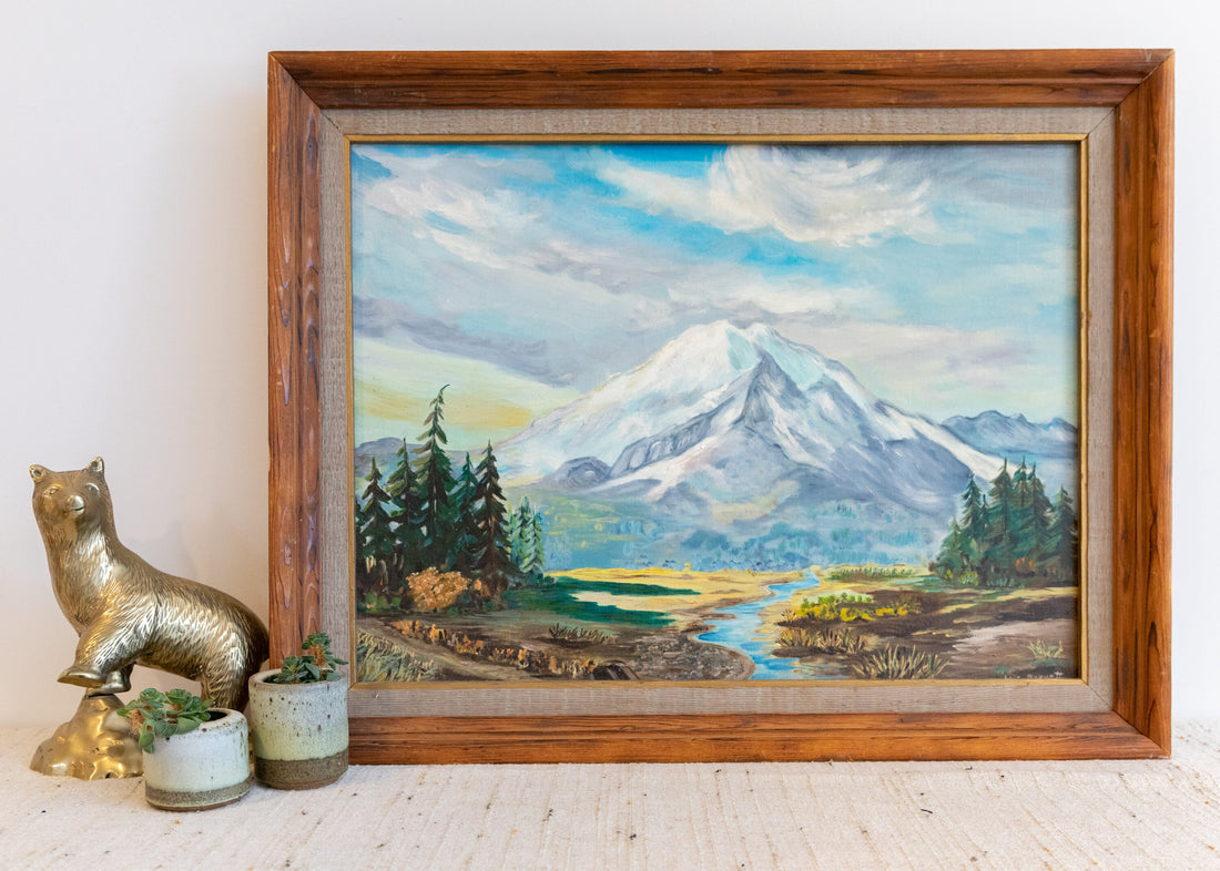 Mount Adams Landscape Painting Framed Wall Art
