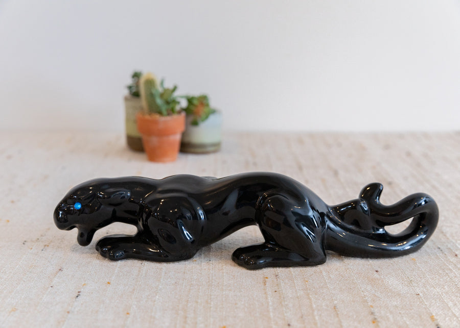 Ceramic Panther Sculpture Statue
