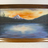 1953 Frog Lake Mount Hood Oregon Painting with Wood Frame by Mary Donnerberg