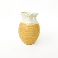 Ceramic Pitcher with Golden Tone Finishes