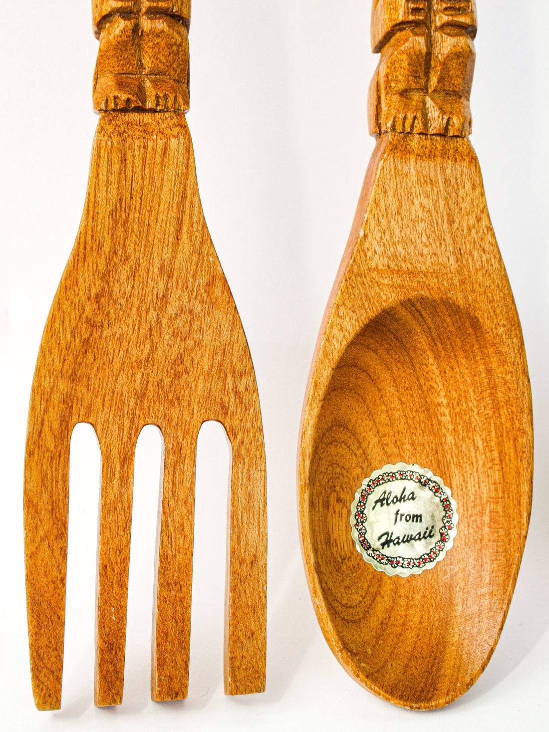 Hand Carved Fork and Spoon Set Wall Art Made by Alii in Hawaii